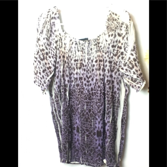 Lane Bryant Tops - LANE BRYANT off shoulder ombré pleated Top